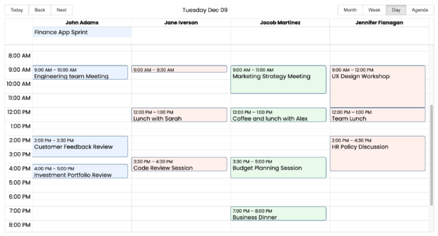 React FullCalendar vs Big Calendar - Bryntum