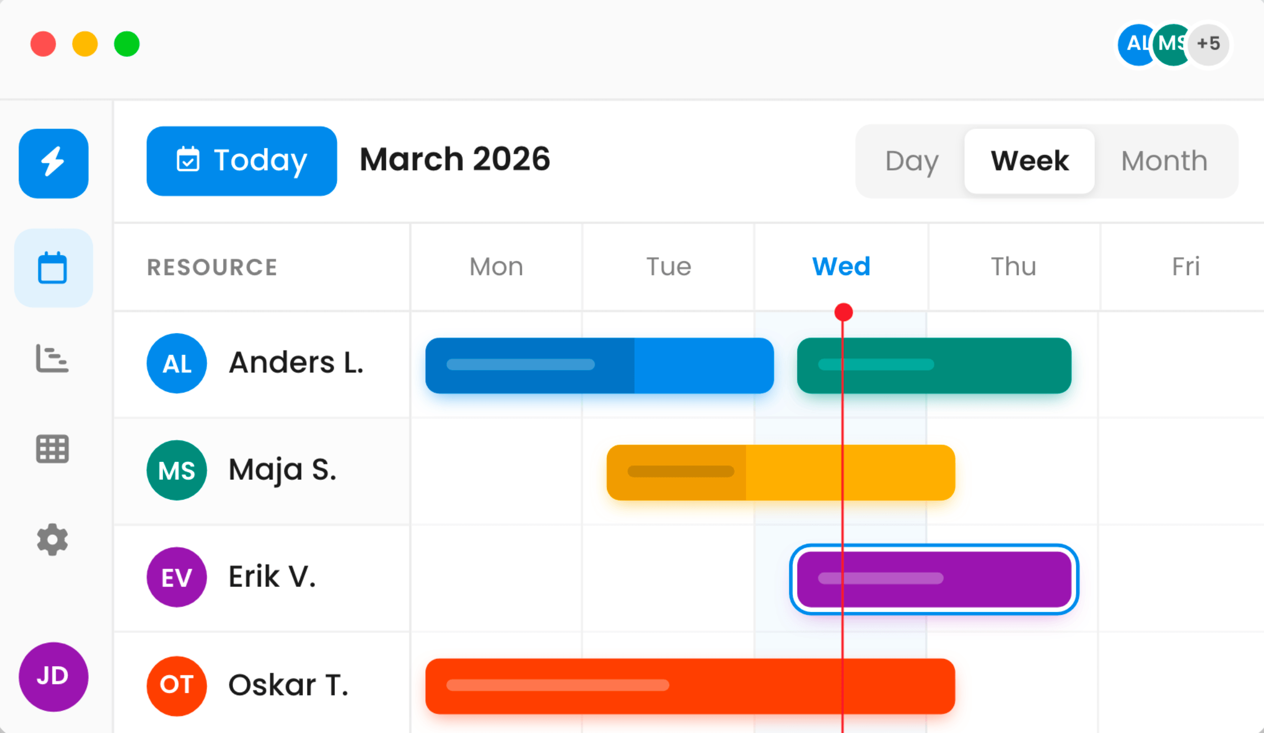 Bryntum Scheduler stylized graphic